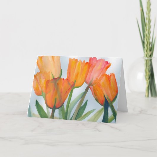 Briefkaart Oranje Tulpen (Voorkant)