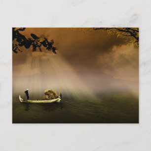 Briefkaart Oriental Boat