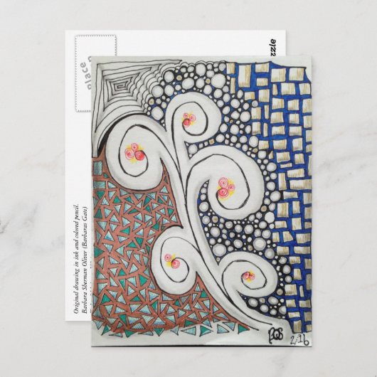 Briefkaart originele kunst (Voorkant / Achterkant)