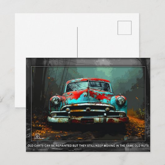 Briefkaart oude auto (Voorkant / Achterkant)