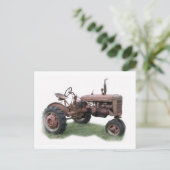 Briefkaart oude Boerderijen tractor (Staand voorkant)