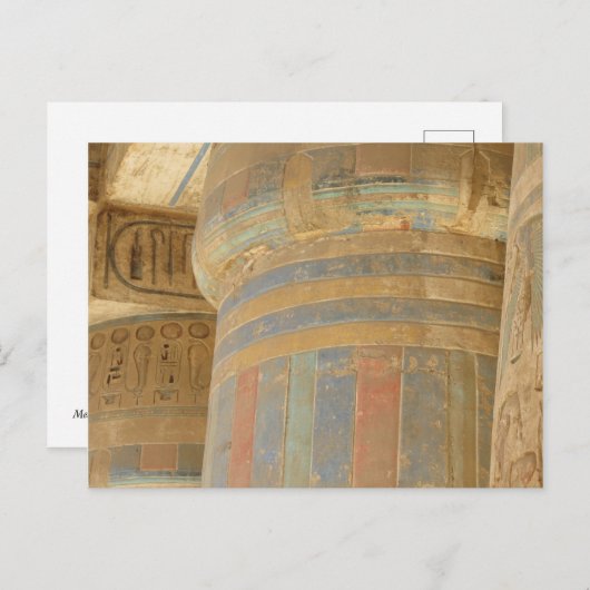 Briefkaart Oude Egyptische tempel (Voorkant / Achterkant)