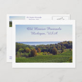 briefkaart, "OUDE MISSIE PENINSULA/MICHIGAN" Briefkaart (Voorkant / Achterkant)