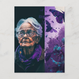 Briefkaart Ouderen en Butterflies