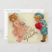 Briefkaart - ouderwetse valentijn meisje jongen ha (Voorkant / Achterkant)
