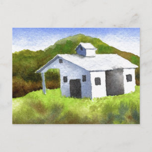 briefkaart over landwegen "Little White Barn"