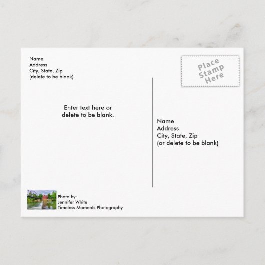 Briefkaart over waterval in de hele oorlog (Achterkant)