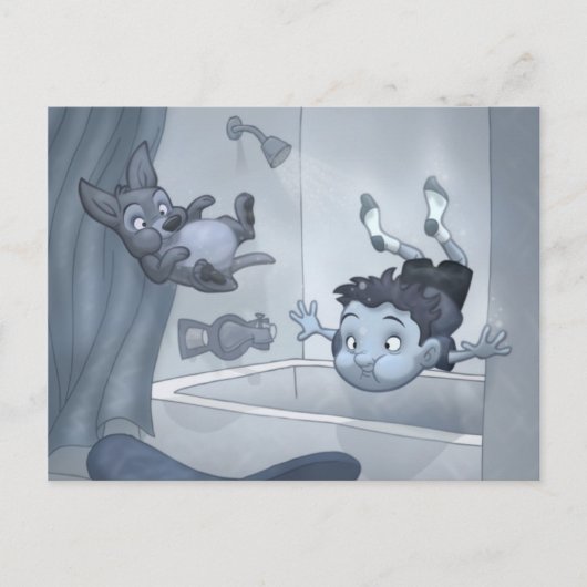 briefkaart "Overstromingen" (Voorkant)