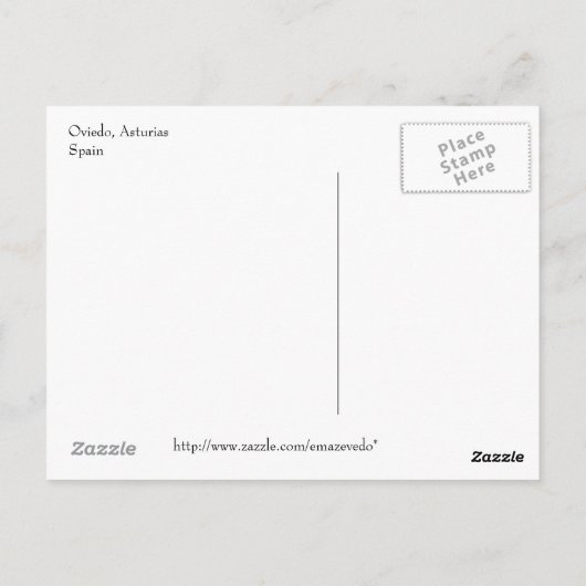 Briefkaart Oviedo, Asturië (Achterkant)