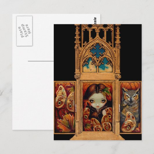 briefkaart "Owl Butterfly Triptych" (Voorkant / Achterkant)