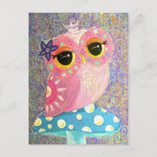 Briefkaart Owl Fairy Princess