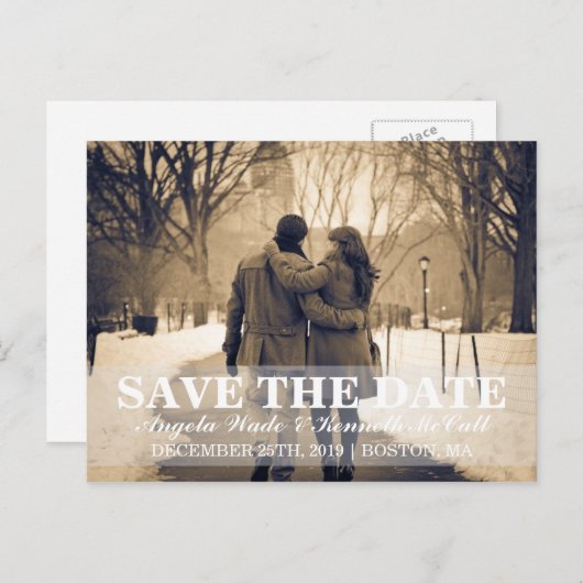 Briefkaart - Paar Bewaar de datum (Voorkant / Achterkant)