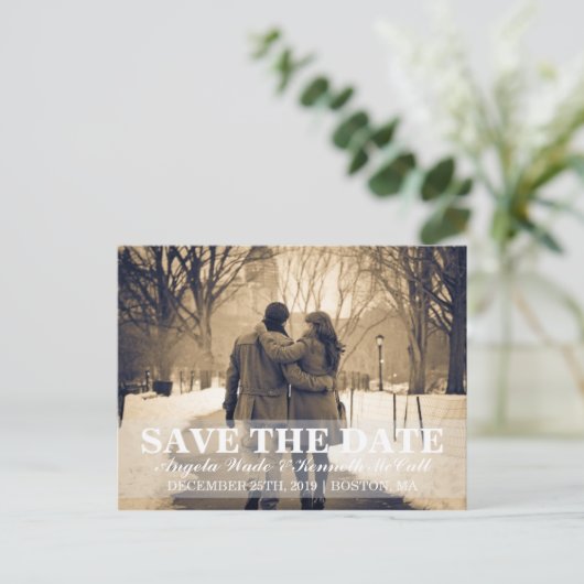 Briefkaart - Paar Bewaar de datum (Staand voorkant)