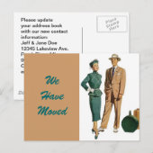 Briefkaart  paar verplaatst nieuw adres-pc (Voorkant / Achterkant)