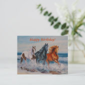 Briefkaart, paarden in het Surf Briefkaart (Staand voorkant)