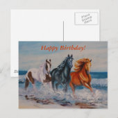 Briefkaart, paarden in het Surf Briefkaart (Voorkant / Achterkant)