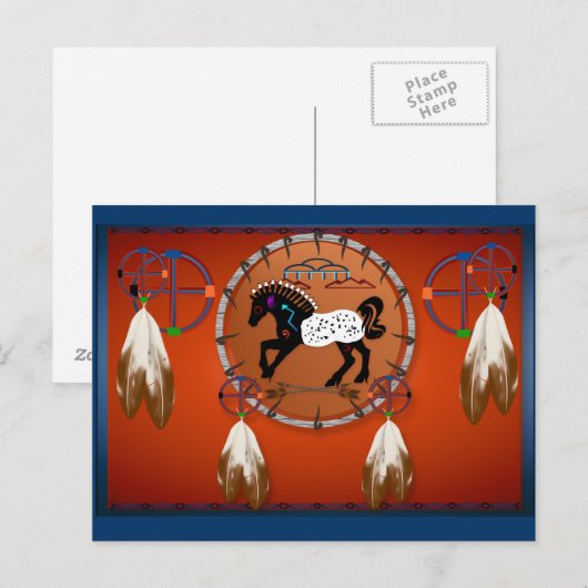 Briefkaart Paarden n pijlen (Voorkant / Achterkant)