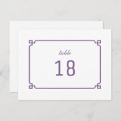 Briefkaart Paars deco Chic-tabelnummer (Voorkant / Achterkant)