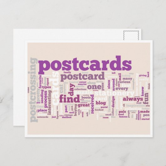 Briefkaart "paars oversteken" (Voorkant / Achterkant)