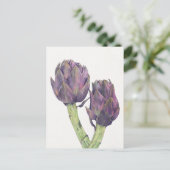 Briefkaart Paarse artichokes (Staand voorkant)