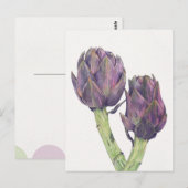 Briefkaart Paarse artichokes (Voorkant / Achterkant)