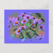 briefkaart paarse asters (Voorkant)