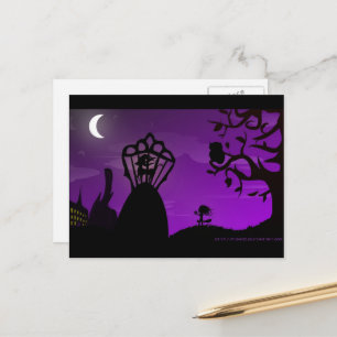 Briefkaart - Paarse&Black eenhoorn silhouet ontwer