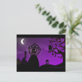 Briefkaart - Paarse&Black eenhoorn silhouet ontwer (Staand voorkant)