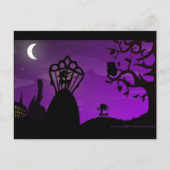 Briefkaart - Paarse&Black eenhoorn silhouet ontwer (Voorkant)