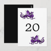 Briefkaart Paarse drakentabelnummer (Voorkant / Achterkant)