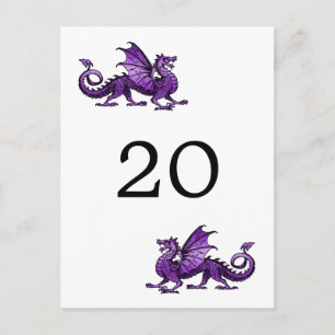 Briefkaart Paarse drakentabelnummer