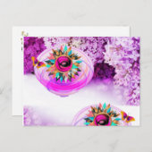 Briefkaart Paarse Floral (Voorkant / Achterkant)