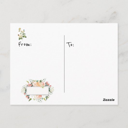 Briefkaart Paarse Floral (Achterkant)