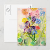 briefkaart "Paarse Iris" (Voorkant / Achterkant)