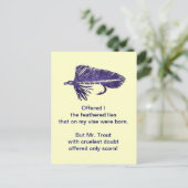 briefkaart "Paarse Matuka", ruw forel (Staand voorkant)