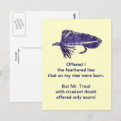 briefkaart "Paarse Matuka", ruw forel (Voorkant / Achterkant)