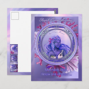 Briefkaart Paarse Oceaan Mermaid