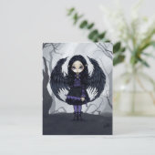 briefkaart "Paarse papierkunst" (Staand voorkant)