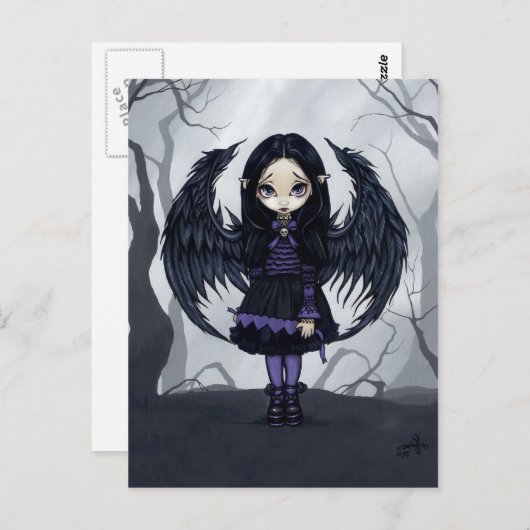 briefkaart "Paarse papierkunst" (Voorkant / Achterkant)