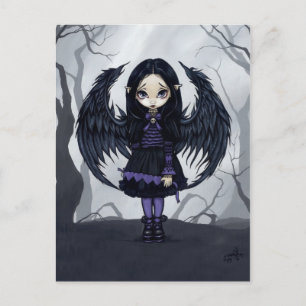 briefkaart "Paarse papierkunst"