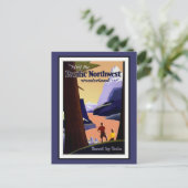 Briefkaart Pacific Northwest Groeten Vintage (Staand voorkant)