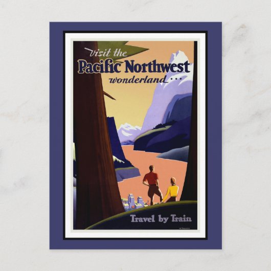 Briefkaart Pacific Northwest Groeten Vintage (Voorkant)