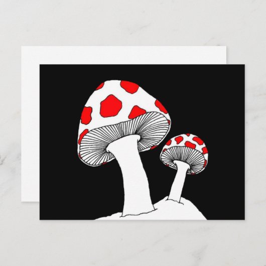 Briefkaart paddenstoel (Voorkant / Achterkant)