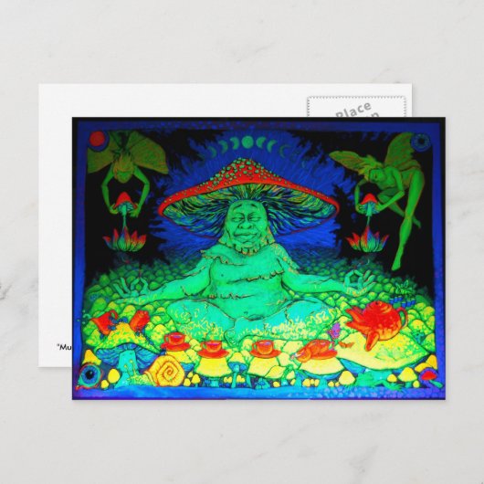 Briefkaart paddenstoel thee (Voorkant / Achterkant)