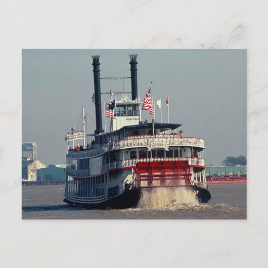 Briefkaart Paddle Steamer Natchez New Orleans LA (Voorkant)