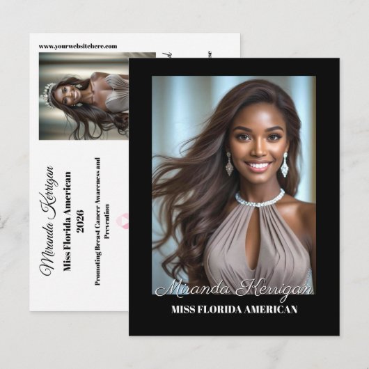 Briefkaart Pageant Essentials Autograph Photo Card (Voorkant / Achterkant)