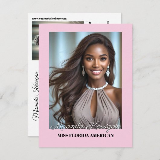 Briefkaart Pageant Essentials Autograph Photo Card (Voorkant / Achterkant)