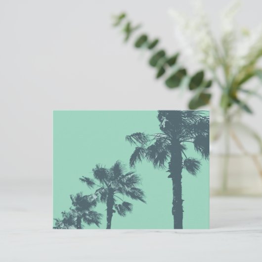 Briefkaart  palmbomen (Staand voorkant)