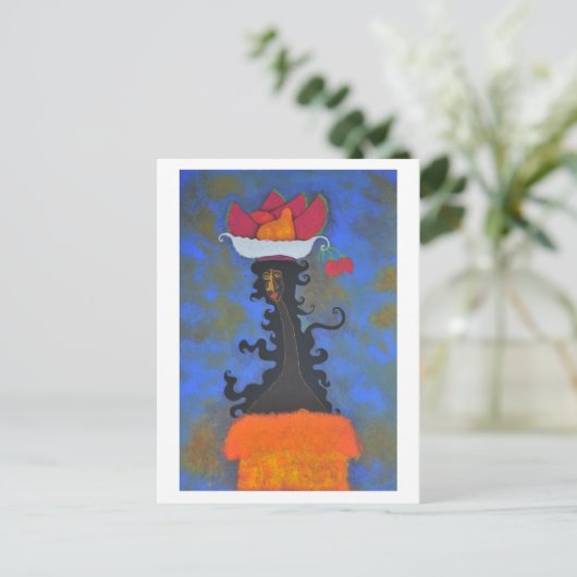 Briefkaart Palnasera y rosas (Staand voorkant)