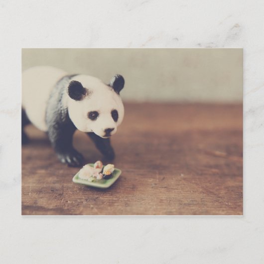 Briefkaart Panda en Sushi (Voorkant)